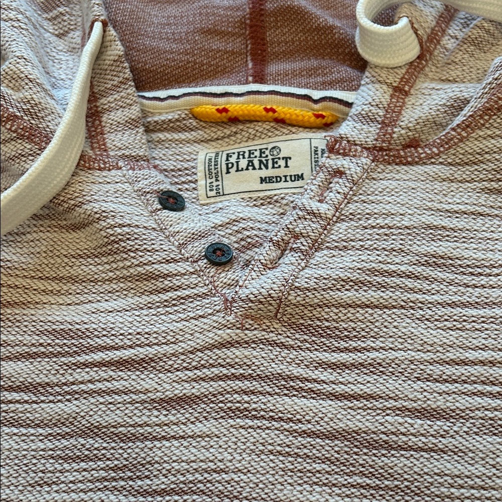 Free Planet Brown and Cream Hoodie